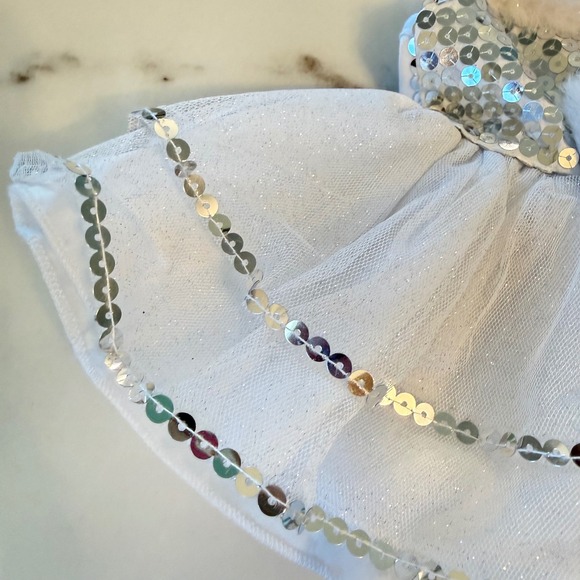 Build-A-Bear Workshop White Sequin Tutu Dress Faux Fur Trim Winter Reindeer 2014 - Picture 3 of 11